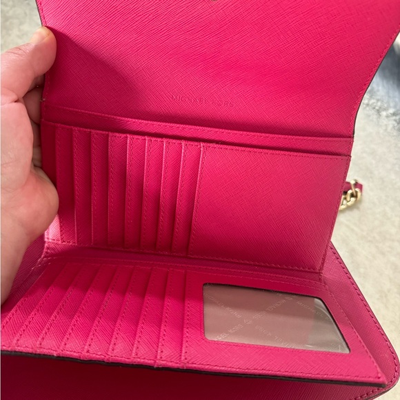 Michael Kors hot pink jet set crossbody and wallet set - Picture 3 of 7